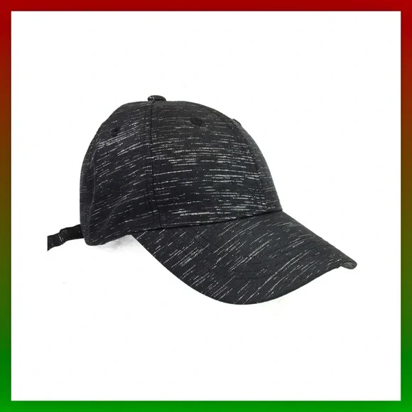 Textured Baseball Cap Casual Stylish Black & Silve - Picture 6 of 6